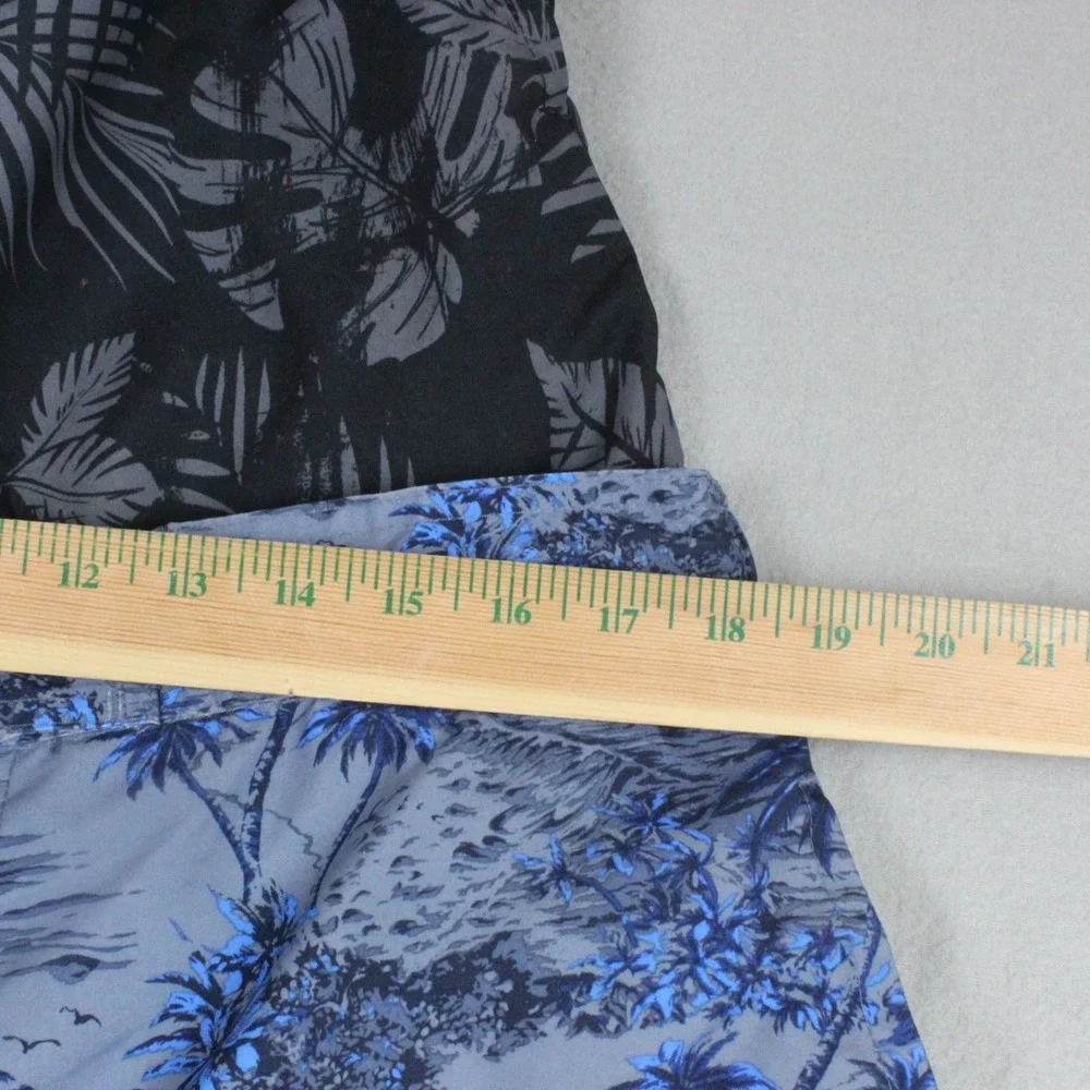 St Johns Bay Swim Trunks 2 Pack Palm Leaf Rock Island XL Black Blue NWT